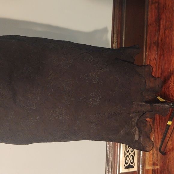 CDC Black Square Cowl Neck Floral Dress Sz 12 - Picture 4 of 10